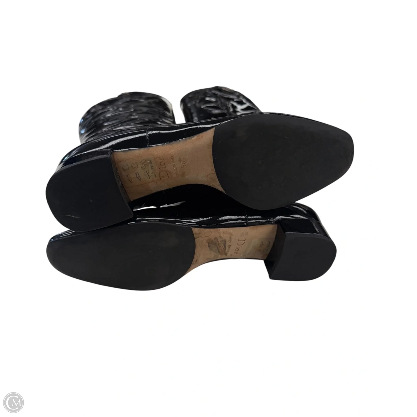 Boots Luxury Designer By Dior In Black, Size: