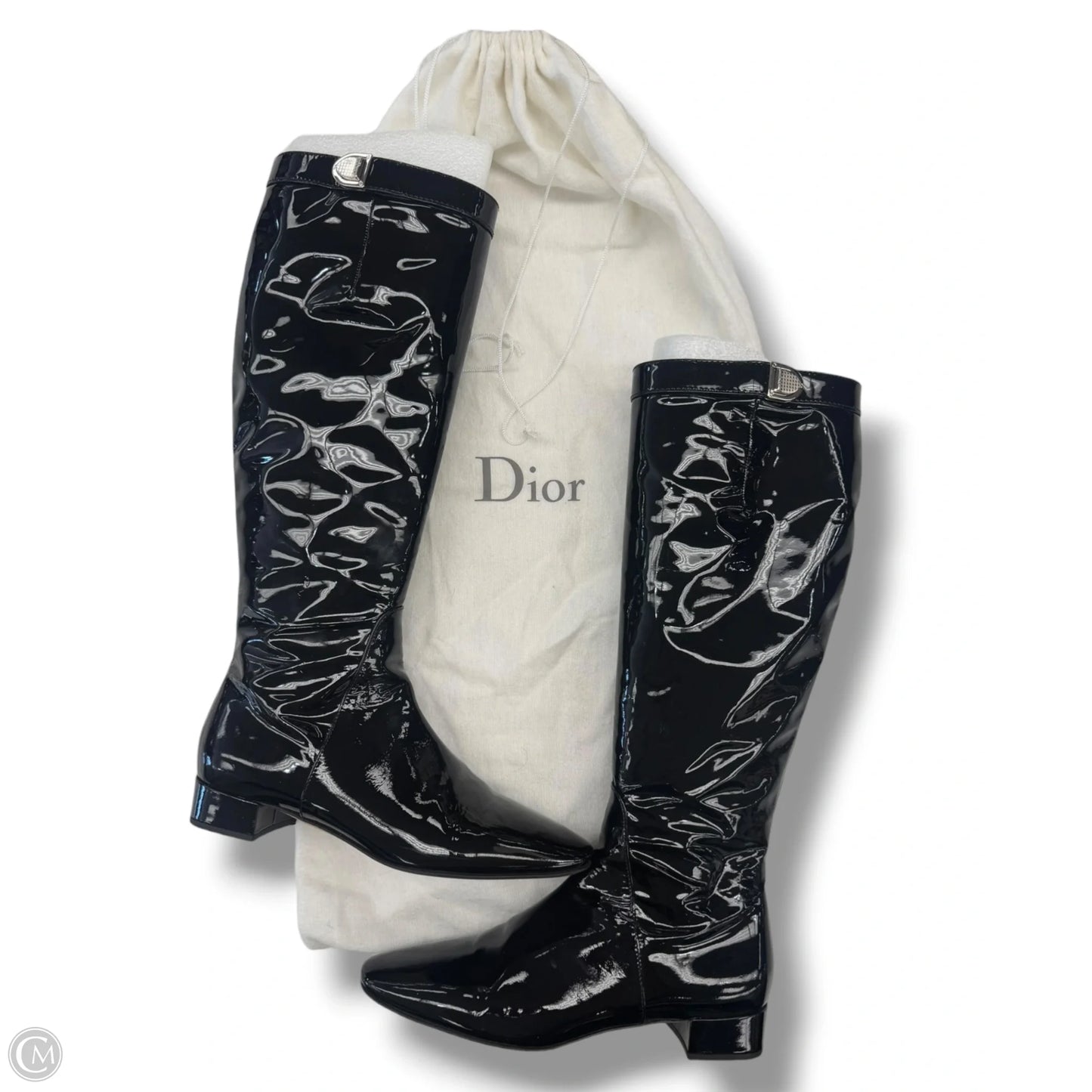 Boots Luxury Designer By Dior In Black, Size: