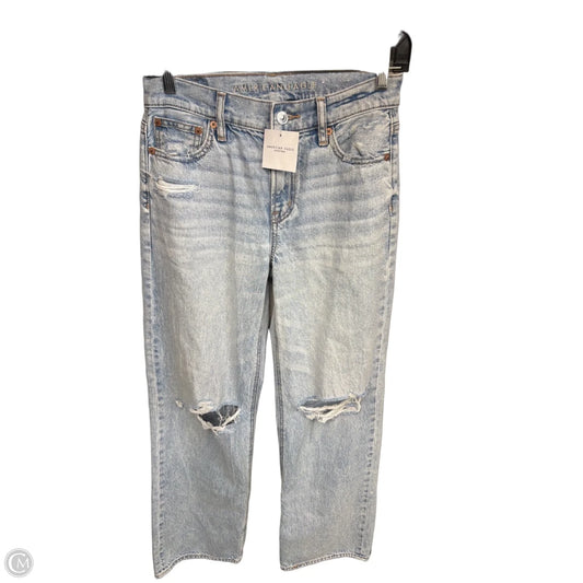Jeans Straight By American Eagle In Blue Denim, Size: 0