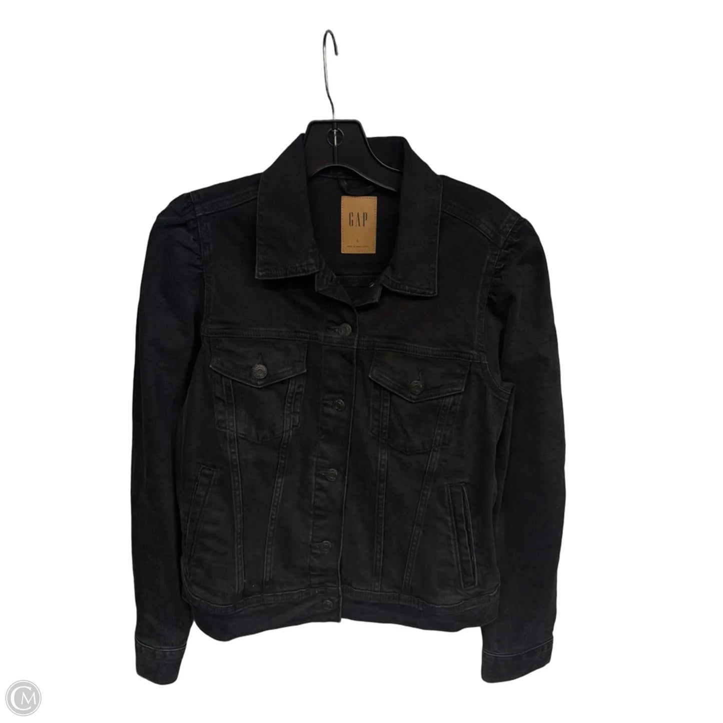 Jacket Denim By Gap In Black Denim, Size: L