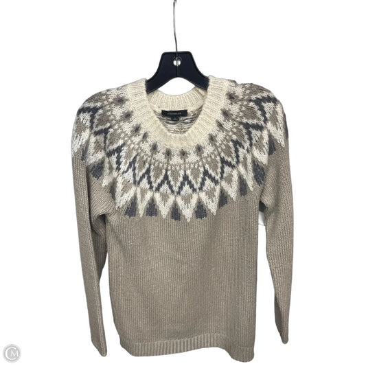 Sweater By Ann Taylor In Tan & White, Size: S