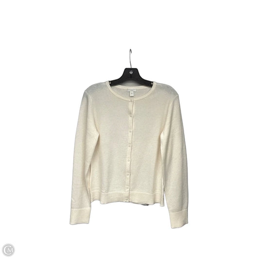 Sweater Cardigan Cashmere By Garnet Hill In Cream, Size: M