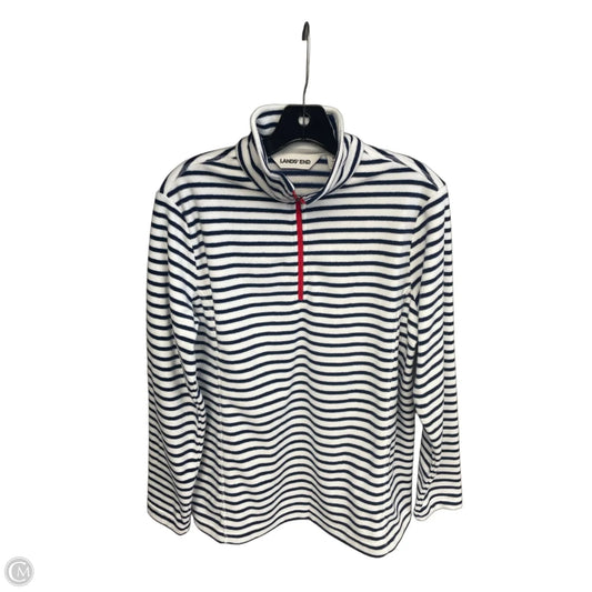 Jacket Fleece By Lands End In Striped Pattern, Size: M