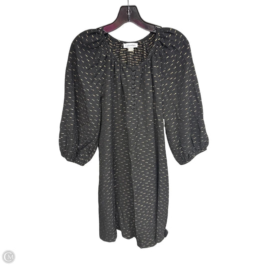 Dress Casual Midi By Calvin Klein In Black & Gold, Size: 6