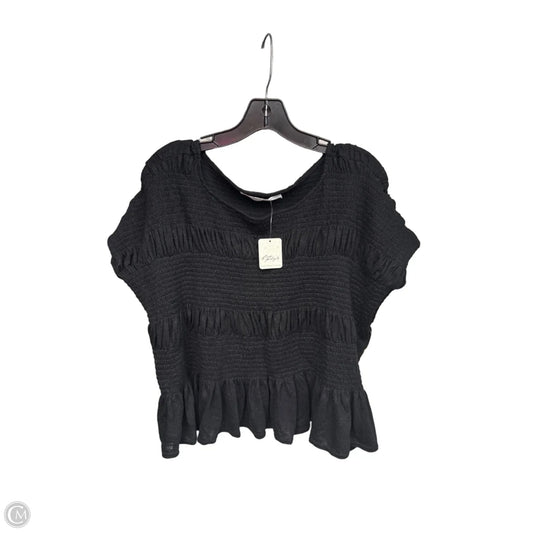 Top Short Sleeve By Free People In Black, Size: M