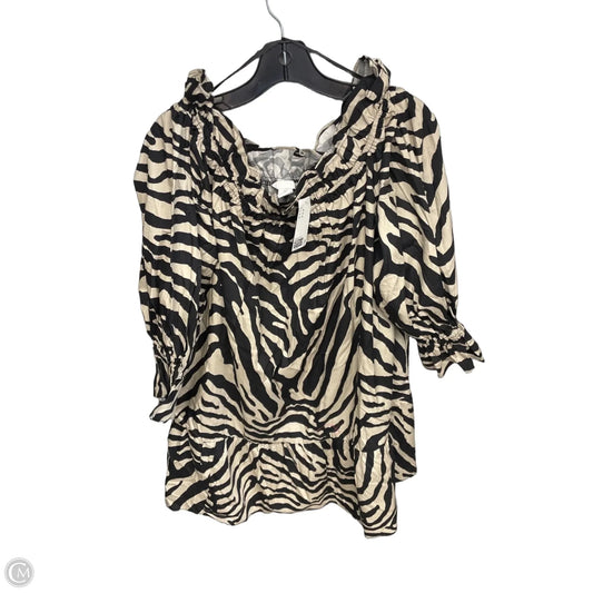 Dress Casual Midi By H&m In Black & Tan, Size: M