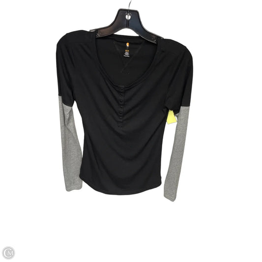 Top Long Sleeve By Lucy In Black & Grey, Size: S