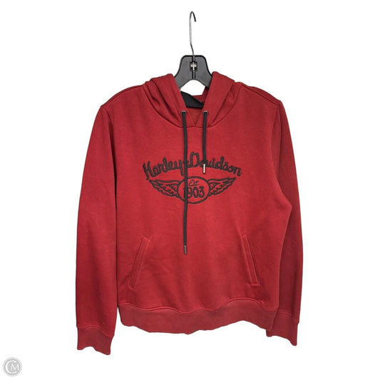 Sweatshirt Hoodie By Harley Davidson In Red, Size: L