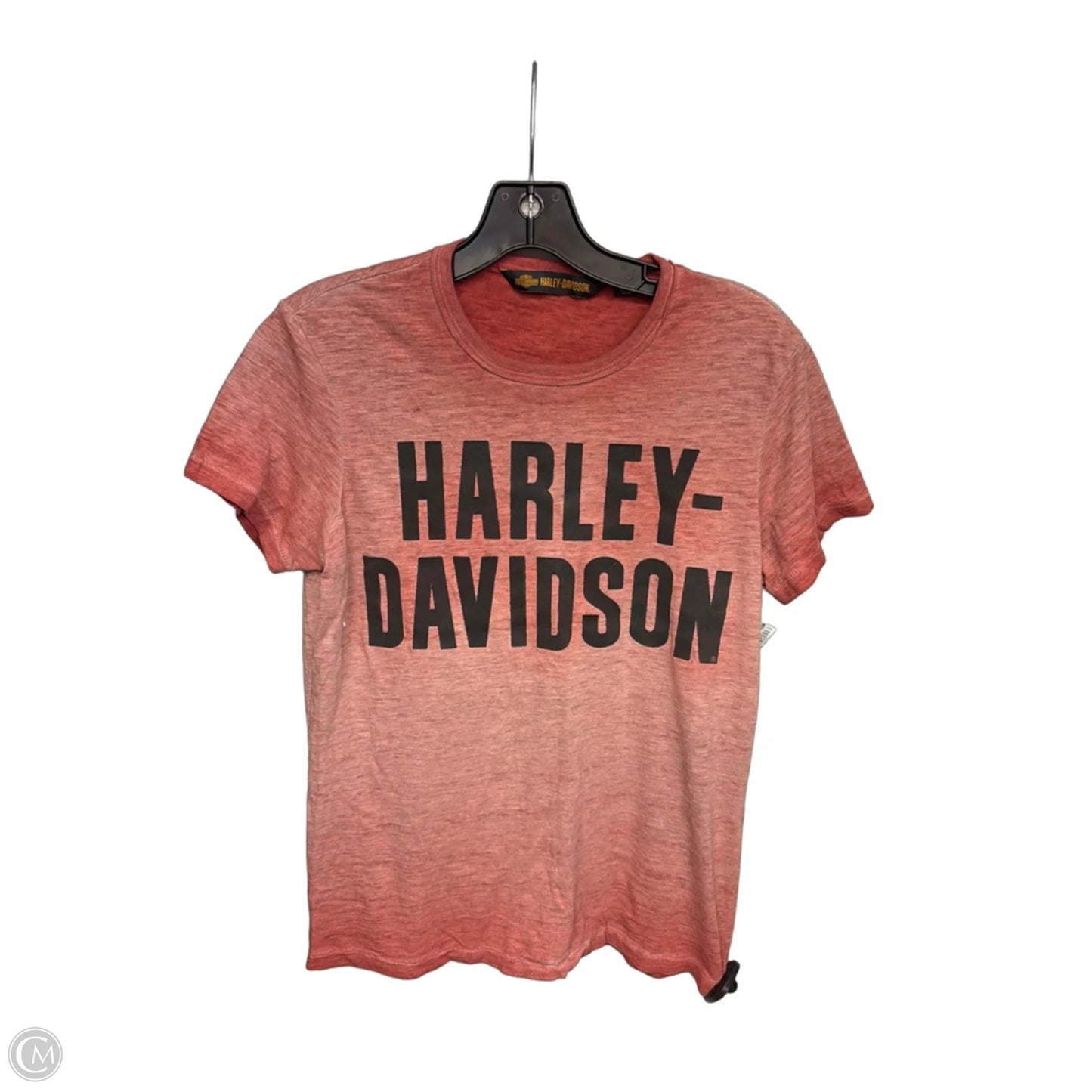 Top Short Sleeve By Harley Davidson In Orange, Size: M