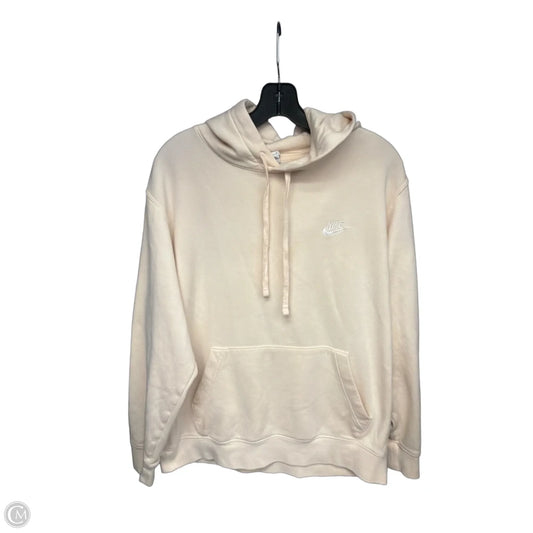 Athletic Sweatshirt Hoodie By Nike In Cream, Size: L