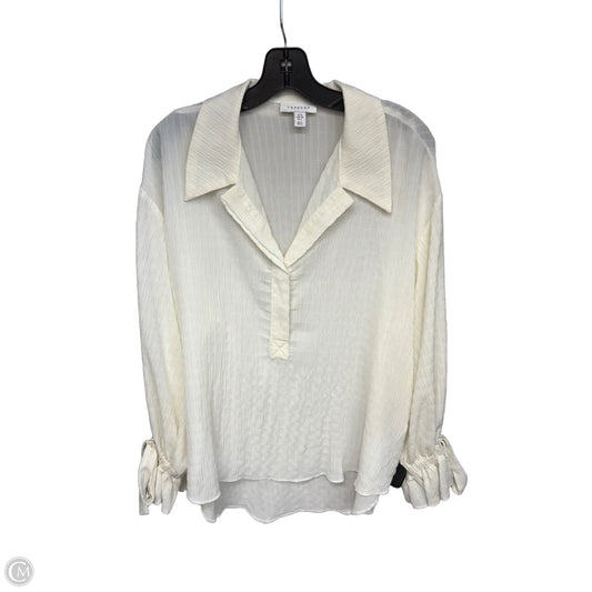 Tunic Long Sleeve By Top Shop In Cream, Size: 6