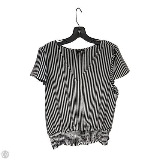 Top Short Sleeve By Ann Taylor In Striped Pattern, Size: Xl