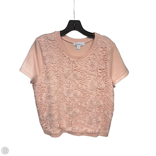 Sweater By Liz Claiborne In Peach, Size: L