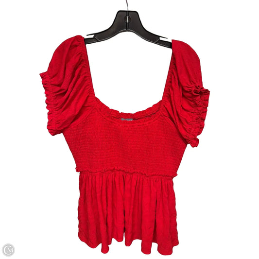 Top Short Sleeve By Arula In Red, Size: 1x