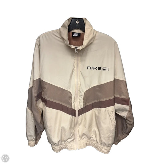 Athletic Jacket By Nike In Cream, Size: L