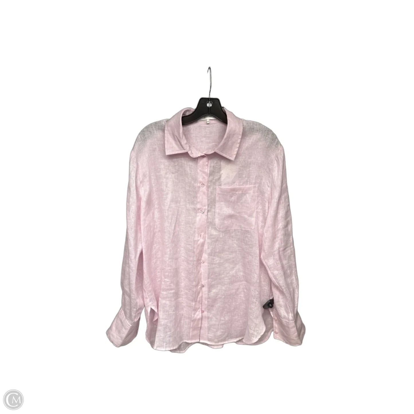 Blouse Long Sleeve By Frame In Pink, Size: M