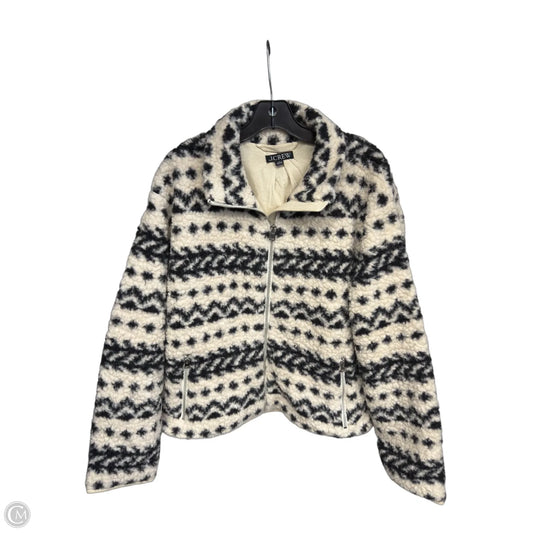 Jacket Faux Fur & Sherpa By J. Crew In Black & Cream, Size: L