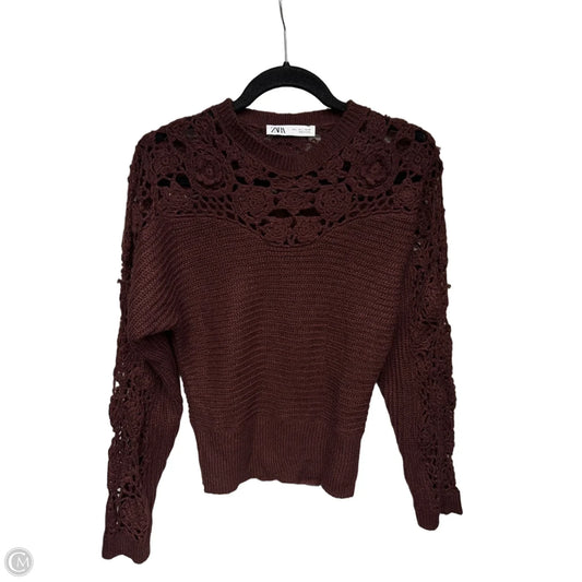 Sweater By Zara In Maroon, Size: L