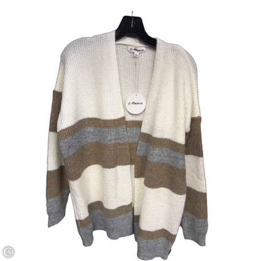 Cardigan By Clothes Mentor In Cream & Tan, Size: L