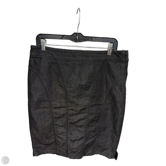 Skirt Midi By Ann Taylor In Black Denim, Size: 10