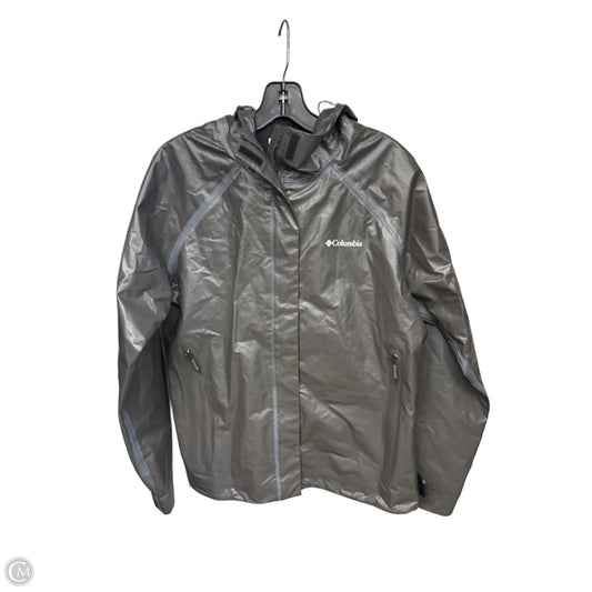 Coat Raincoat By Columbia In Grey, Size: L