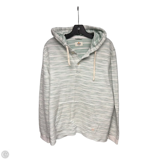 Sweatshirt Hoodie By Marine Layer In Green & White, Size: M