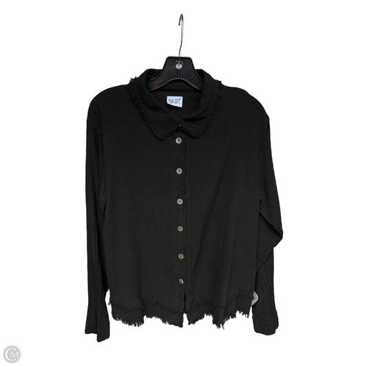 Top Long Sleeve By Oh My Gauze In Black, Size: S