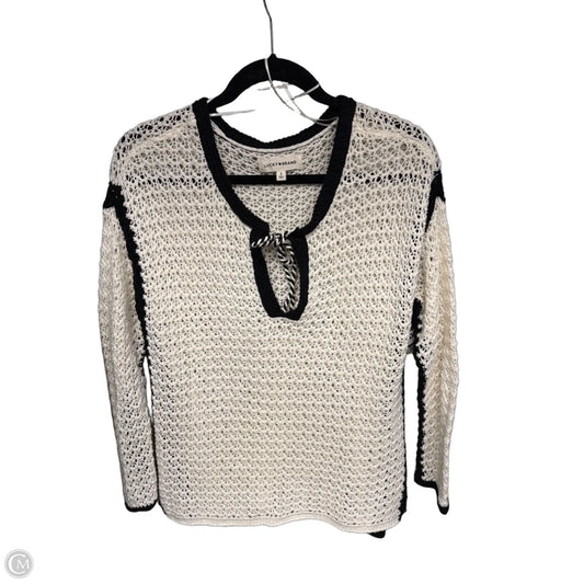 Sweater By Lucky Brand In Black & Cream, Size: S