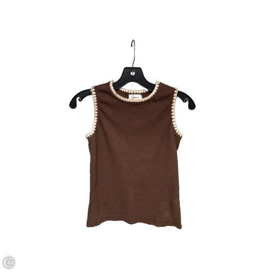 Top Sleeveless By Japna In Brown & Tan, Size: M