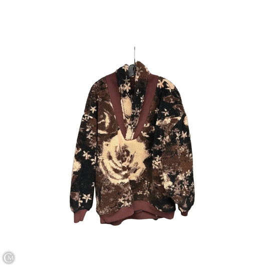 Coat Faux Fur & Sherpa By Free People In Brown & Cream, Size: S
