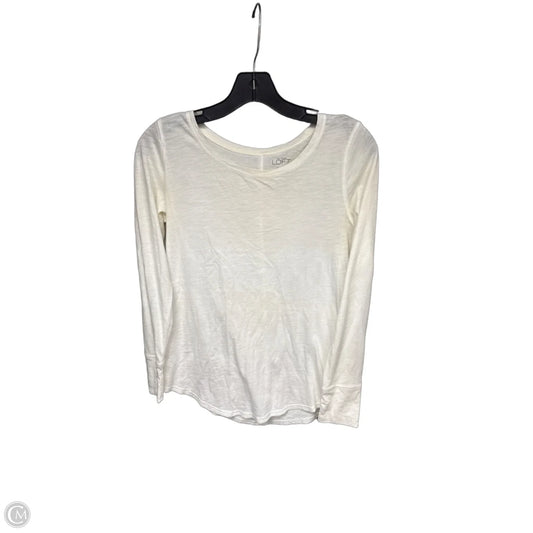 Top Long Sleeve Basic By Loft In Cream, Size: Xs
