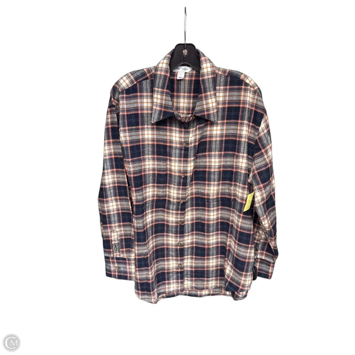 Top Long Sleeve By Old Navy In Plaid Pattern, Size: L