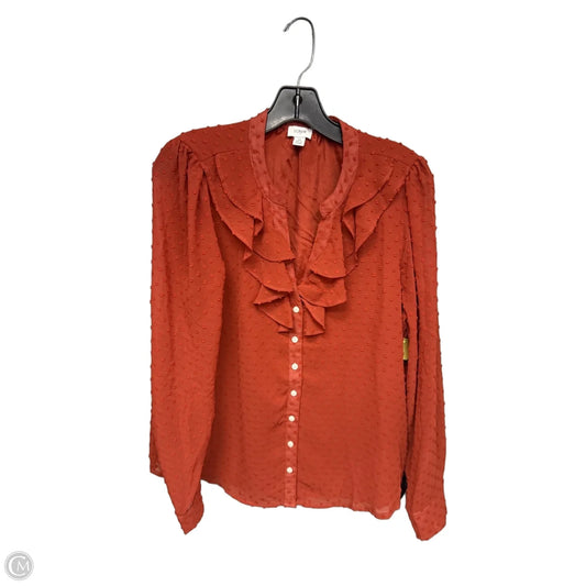 Blouse Long Sleeve By J. Crew In Orange, Size: M