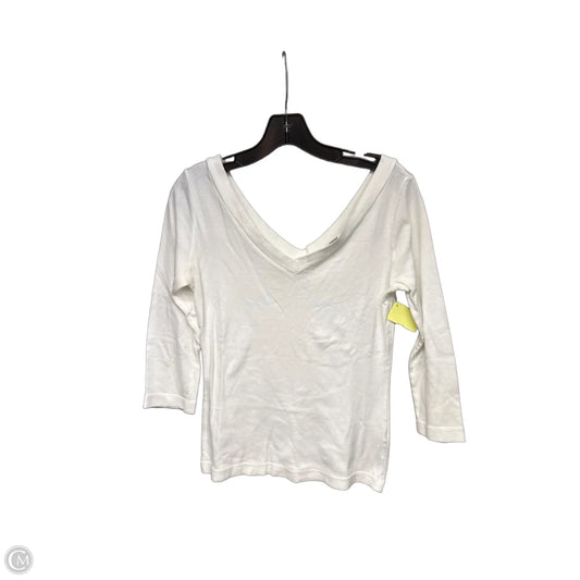 Top 3/4 Sleeve Basic By Banana Republic In White, Size: M
