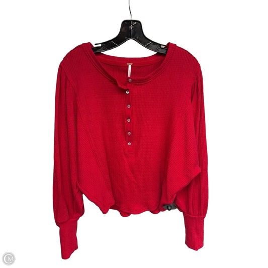 Top Long Sleeve By Free People In Red, Size: S