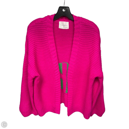Cardigan By Cmc In Green & Pink, Size: M