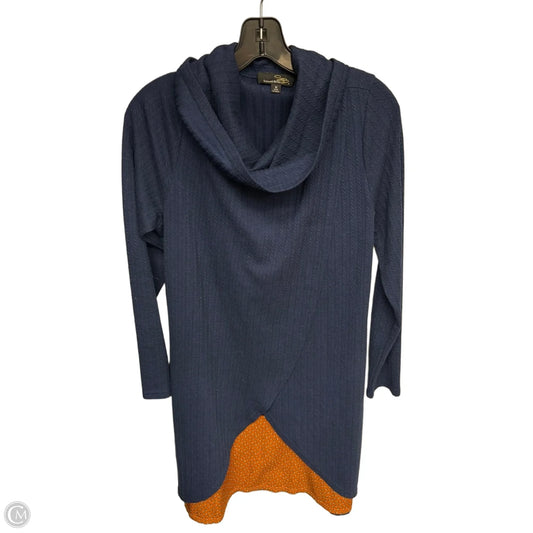 Dress Sweater By Suzanne Betro In Blue & Orange, Size: M