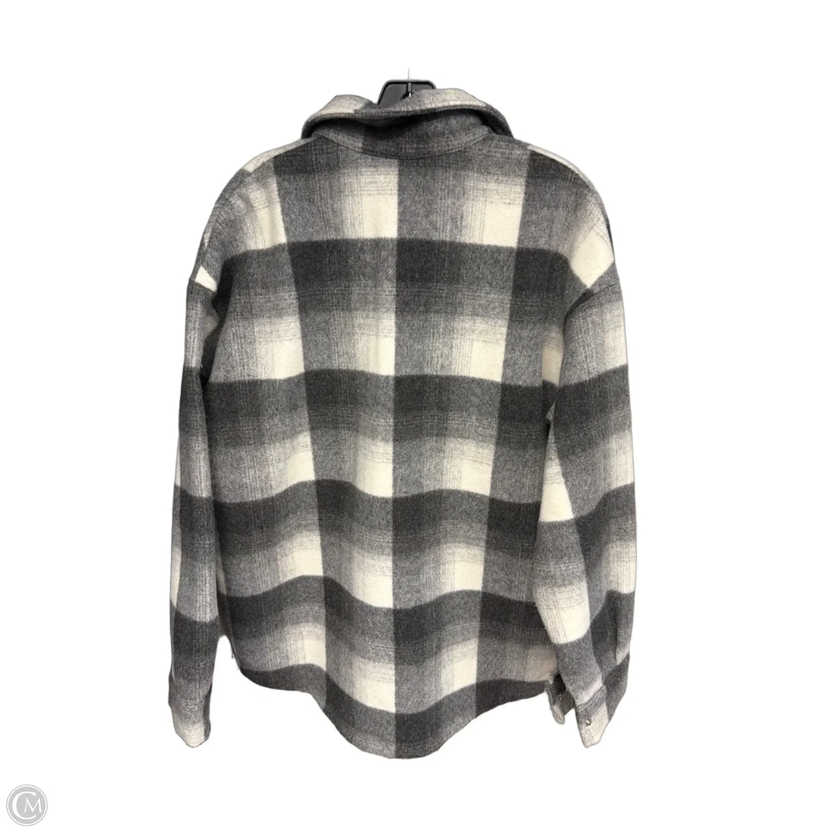 Jacket Fleece By Bailey Rose In Plaid Pattern, Size: L
