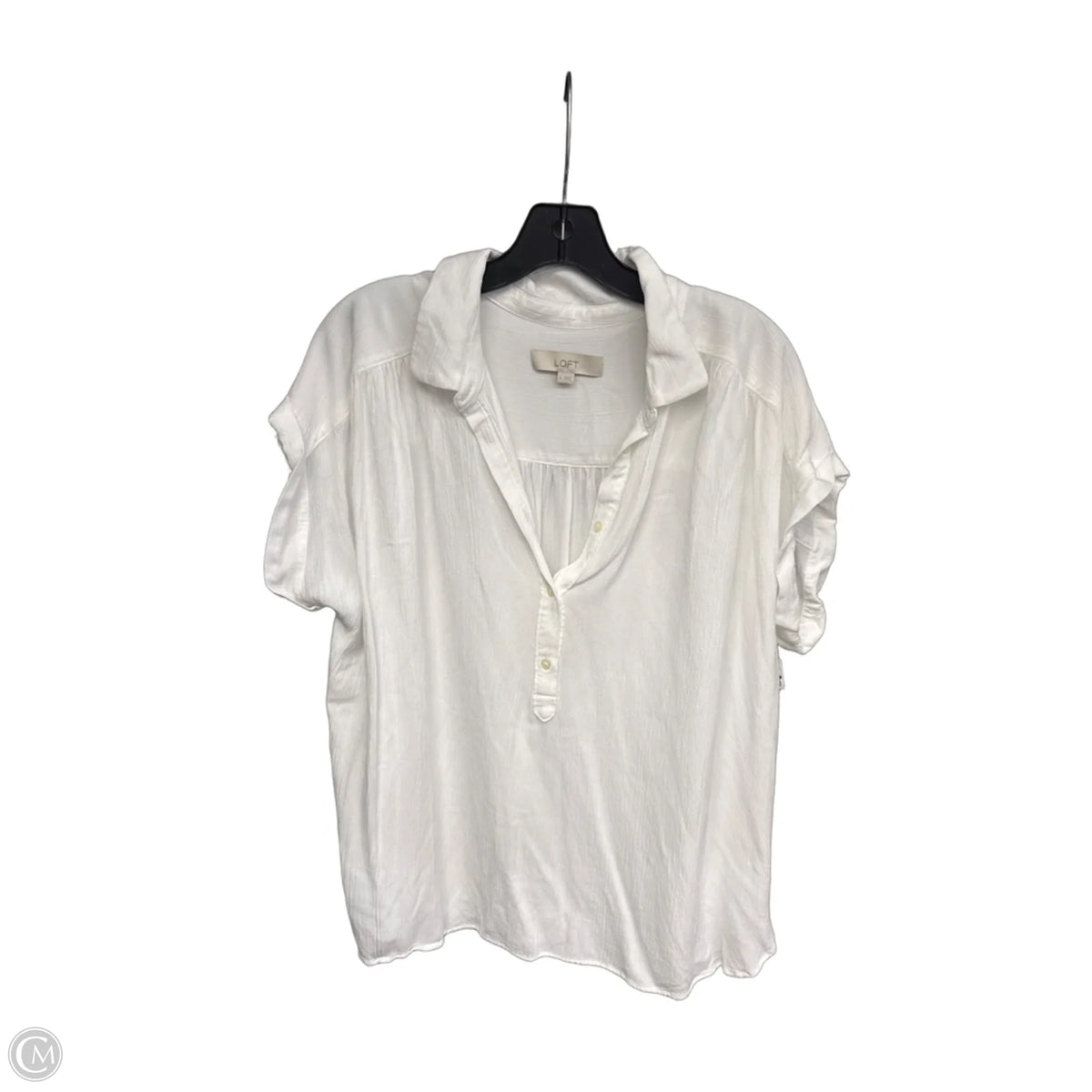 Top Short Sleeve By Loft In White, Size: Xl