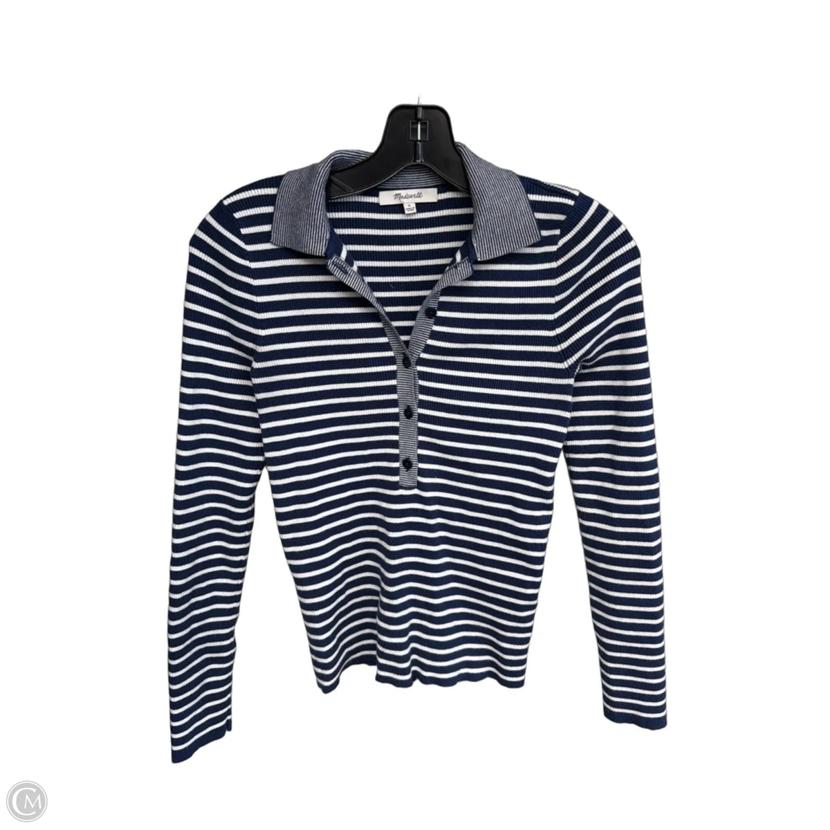 Top Long Sleeve By Madewell In Striped Pattern, Size: S