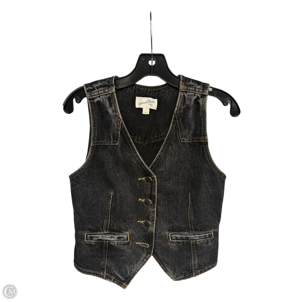 Top Sleeveless By Universal Thread In Black Denim, Size: 4