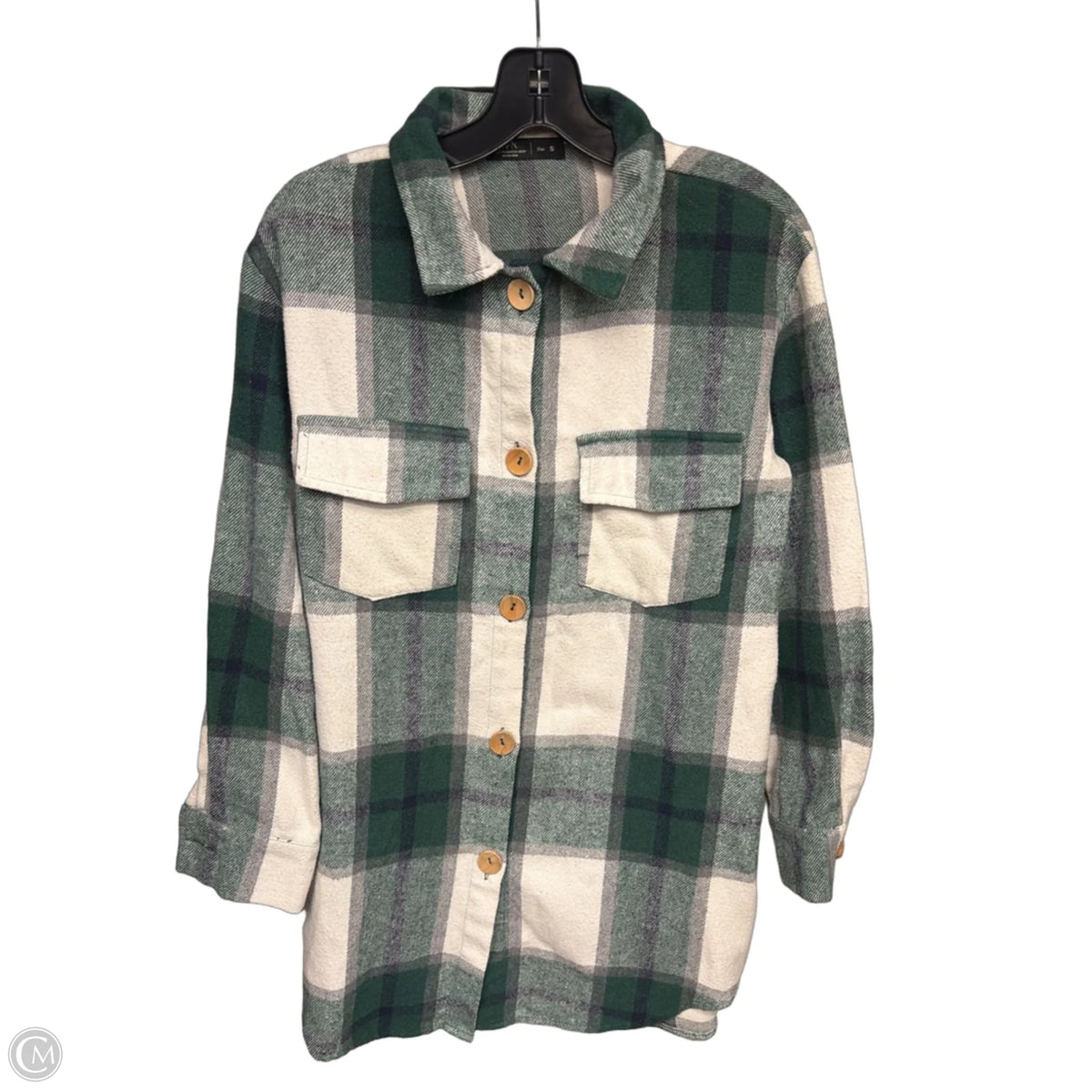 Top Long Sleeve By Clothes Mentor In Plaid Pattern, Size: S