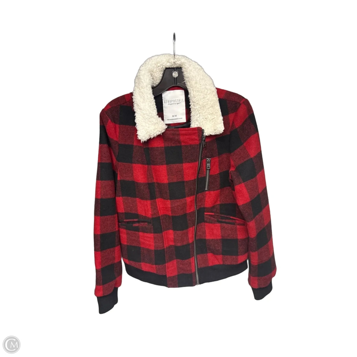 Jacket Fleece By Aeropostale In Checkered Pattern, Size: M