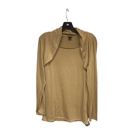 Top Long Sleeve By Ann Taylor In Tan, Size: L