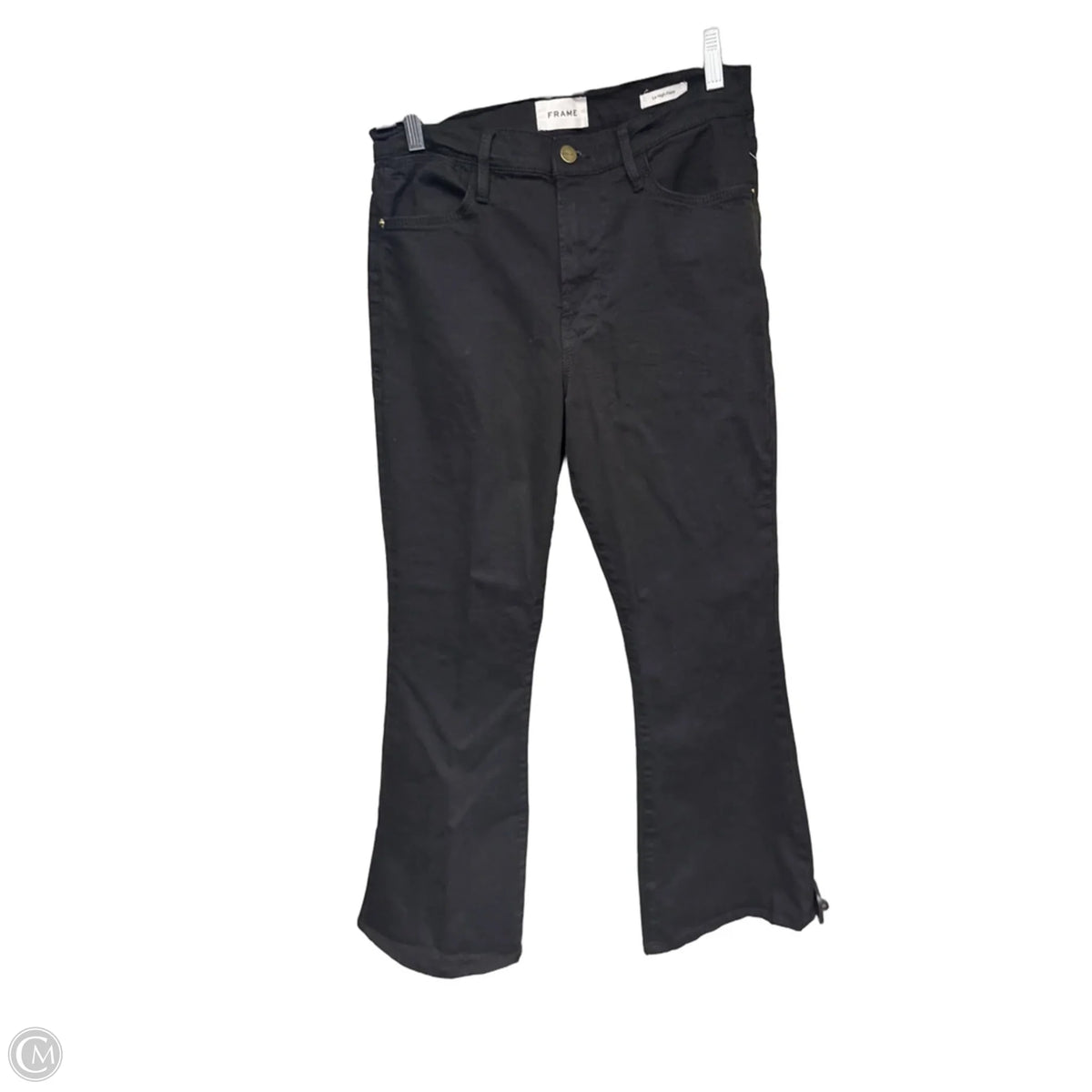 Jeans Flared By Frame In Black Denim, Size: 10