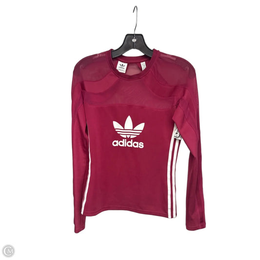 Athletic Top Long Sleeve Crewneck By Adidas In Red, Size: S