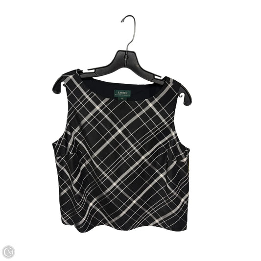 Top Sleeveless By Lauren By Ralph Lauren In Black & Grey, Size: 10