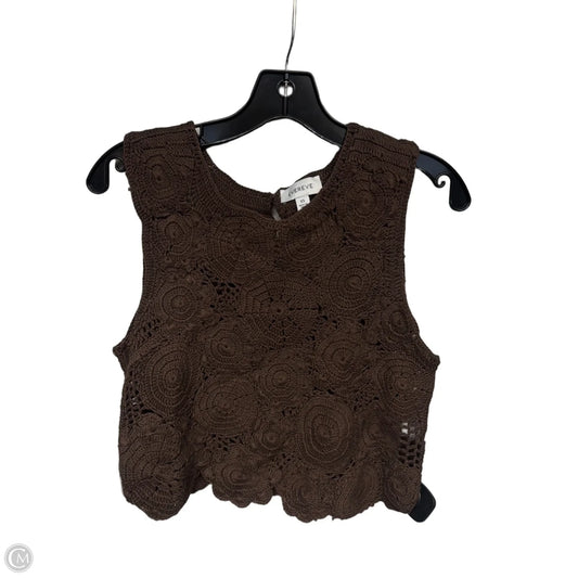 Top Sleeveless By Evereve In Brown, Size: Xs