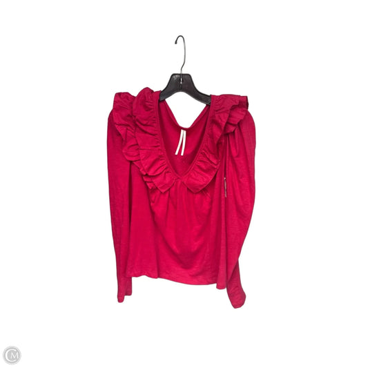 Top Long Sleeve By Anthropologie In Pink, Size: Small