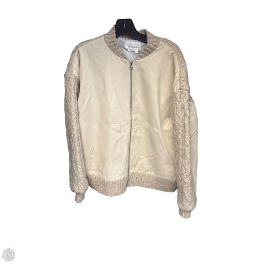 Coat Faux Fur & Sherpa By Anthropologie In Cream, Size: L